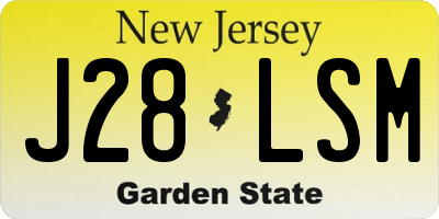NJ license plate J28LSM