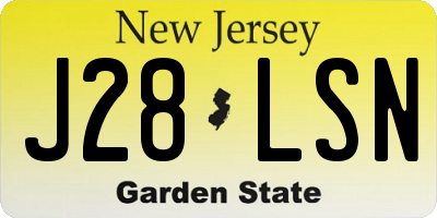 NJ license plate J28LSN