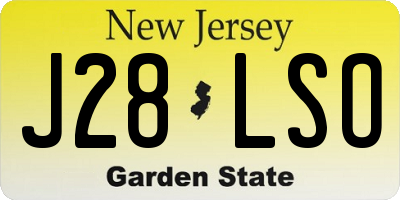 NJ license plate J28LSO