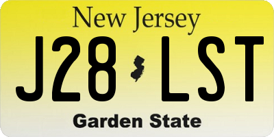 NJ license plate J28LST