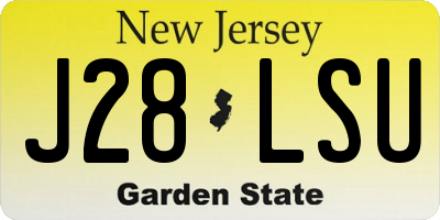 NJ license plate J28LSU