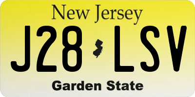 NJ license plate J28LSV