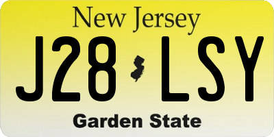 NJ license plate J28LSY