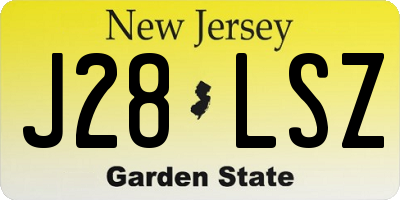 NJ license plate J28LSZ