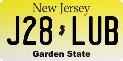 NJ license plate J28LUB