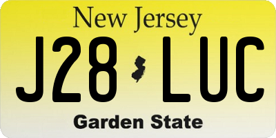 NJ license plate J28LUC