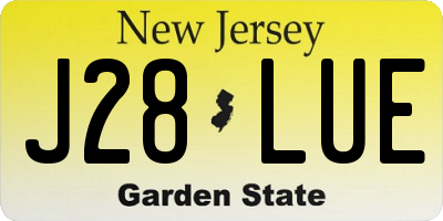NJ license plate J28LUE