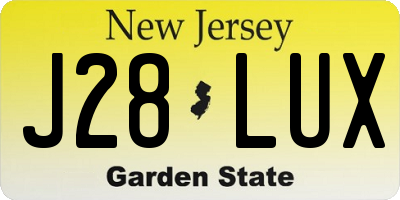 NJ license plate J28LUX