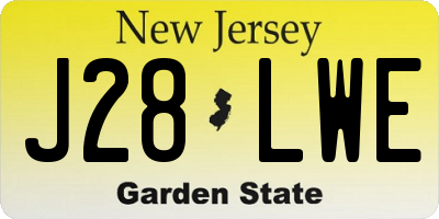 NJ license plate J28LWE