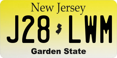 NJ license plate J28LWM