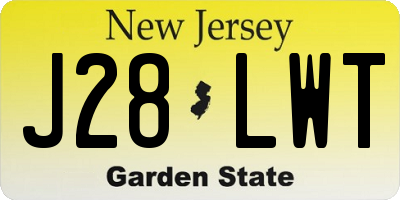 NJ license plate J28LWT