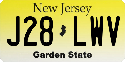 NJ license plate J28LWV