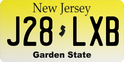 NJ license plate J28LXB