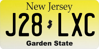 NJ license plate J28LXC