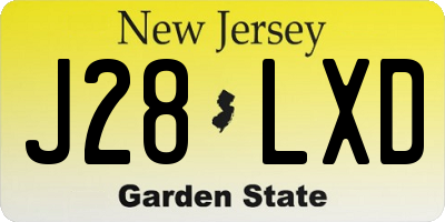 NJ license plate J28LXD