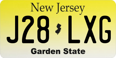 NJ license plate J28LXG