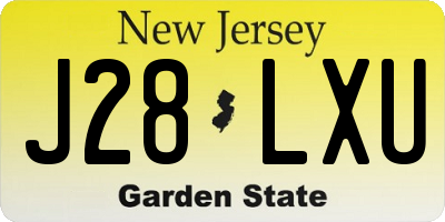NJ license plate J28LXU