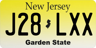 NJ license plate J28LXX