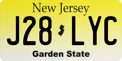 NJ license plate J28LYC