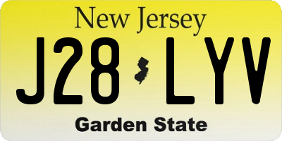 NJ license plate J28LYV
