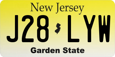 NJ license plate J28LYW