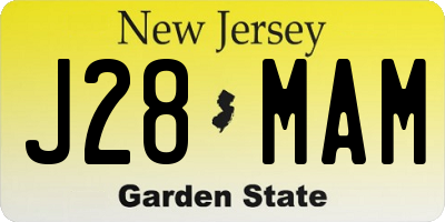 NJ license plate J28MAM