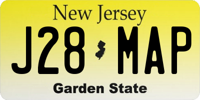 NJ license plate J28MAP