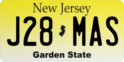 NJ license plate J28MAS