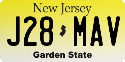 NJ license plate J28MAV
