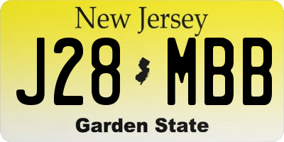 NJ license plate J28MBB