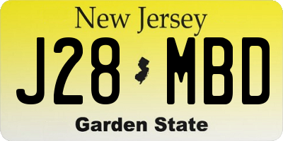 NJ license plate J28MBD