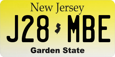 NJ license plate J28MBE