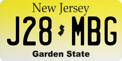 NJ license plate J28MBG