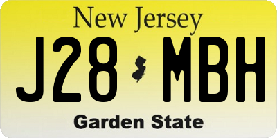 NJ license plate J28MBH