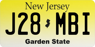 NJ license plate J28MBI