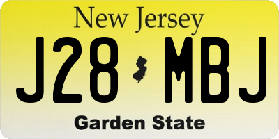 NJ license plate J28MBJ