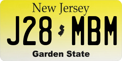 NJ license plate J28MBM