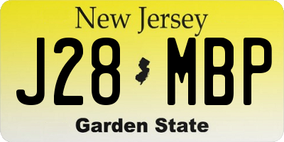 NJ license plate J28MBP
