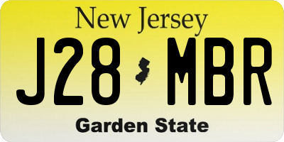 NJ license plate J28MBR