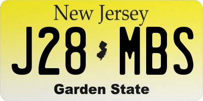 NJ license plate J28MBS
