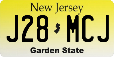 NJ license plate J28MCJ