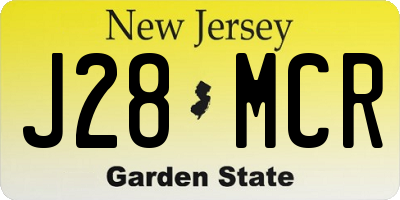 NJ license plate J28MCR