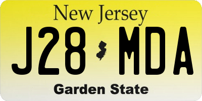 NJ license plate J28MDA
