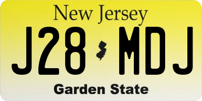NJ license plate J28MDJ