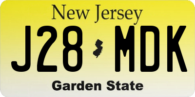 NJ license plate J28MDK