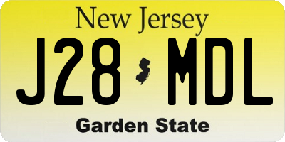 NJ license plate J28MDL