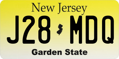 NJ license plate J28MDQ