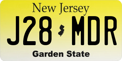 NJ license plate J28MDR