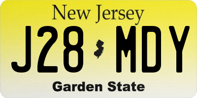 NJ license plate J28MDY