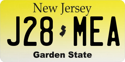 NJ license plate J28MEA